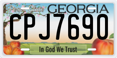 GA license plate CPJ7690