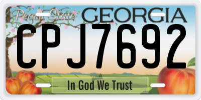 GA license plate CPJ7692