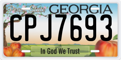 GA license plate CPJ7693