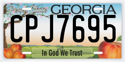 GA license plate CPJ7695