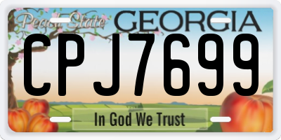GA license plate CPJ7699