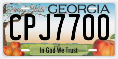 GA license plate CPJ7700