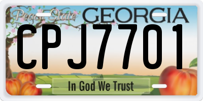 GA license plate CPJ7701