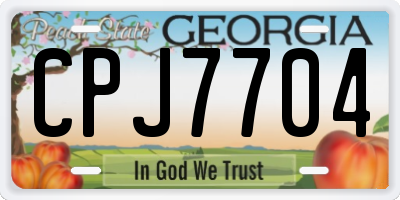 GA license plate CPJ7704
