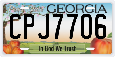 GA license plate CPJ7706