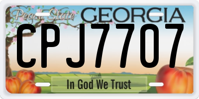 GA license plate CPJ7707