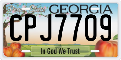 GA license plate CPJ7709
