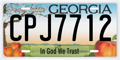GA license plate CPJ7712