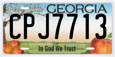 GA license plate CPJ7713