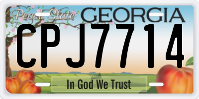 GA license plate CPJ7714