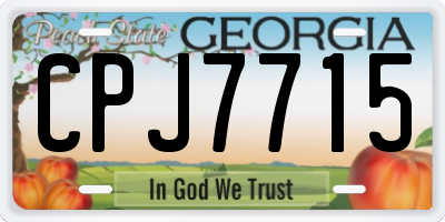 GA license plate CPJ7715