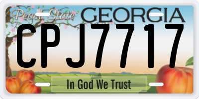GA license plate CPJ7717