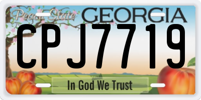 GA license plate CPJ7719