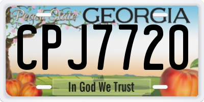 GA license plate CPJ7720