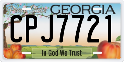 GA license plate CPJ7721