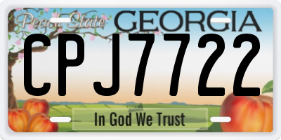 GA license plate CPJ7722