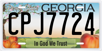 GA license plate CPJ7724