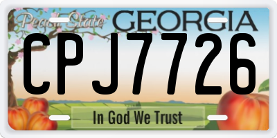 GA license plate CPJ7726