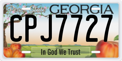 GA license plate CPJ7727