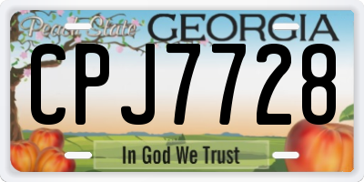 GA license plate CPJ7728