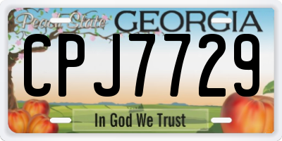 GA license plate CPJ7729