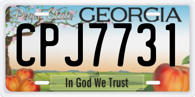 GA license plate CPJ7731