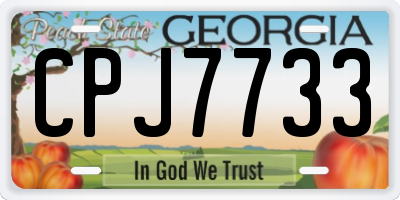GA license plate CPJ7733