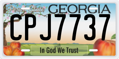 GA license plate CPJ7737