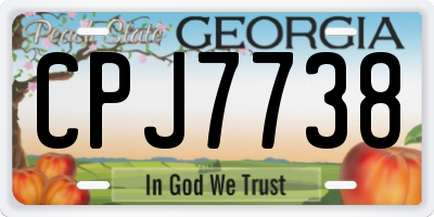 GA license plate CPJ7738