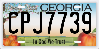 GA license plate CPJ7739