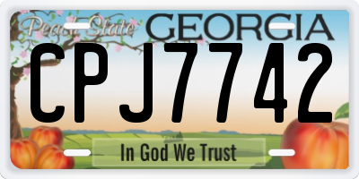 GA license plate CPJ7742