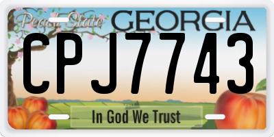 GA license plate CPJ7743