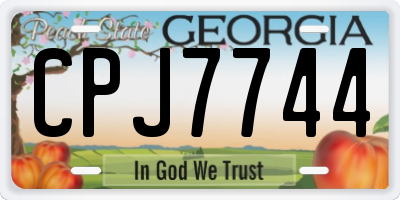 GA license plate CPJ7744