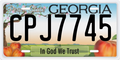 GA license plate CPJ7745