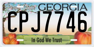 GA license plate CPJ7746
