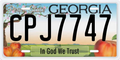 GA license plate CPJ7747