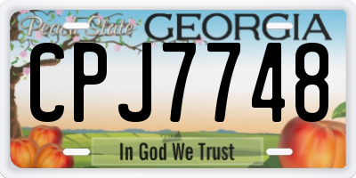 GA license plate CPJ7748