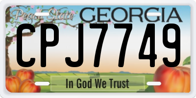 GA license plate CPJ7749
