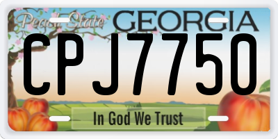 GA license plate CPJ7750