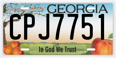 GA license plate CPJ7751