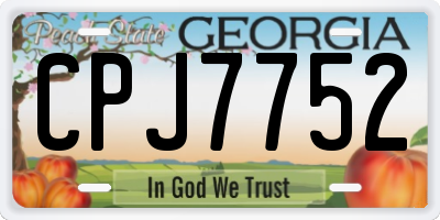 GA license plate CPJ7752