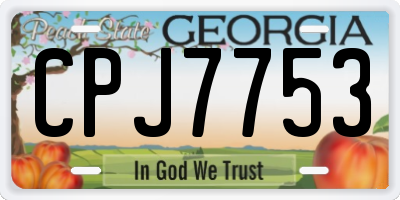 GA license plate CPJ7753