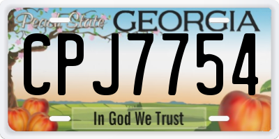GA license plate CPJ7754