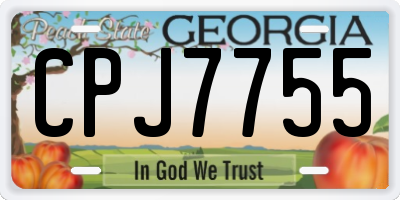GA license plate CPJ7755