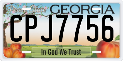 GA license plate CPJ7756