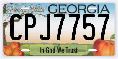 GA license plate CPJ7757