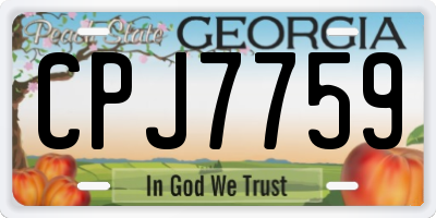 GA license plate CPJ7759