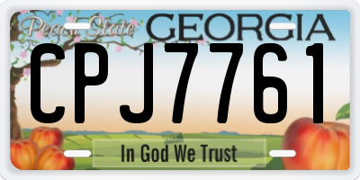 GA license plate CPJ7761