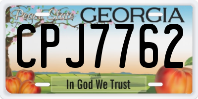 GA license plate CPJ7762