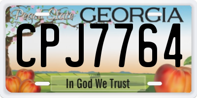 GA license plate CPJ7764